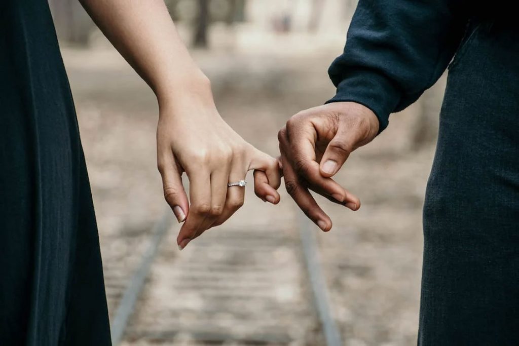holding hands